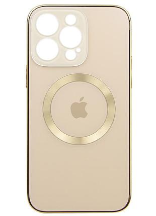 Чехол fiji magsafe для apple iphone 13 pro max противоударный бампер с защитой блока камер золотой