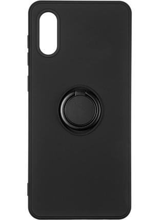 Чехол fiji holder ring для samsung galaxy a02 (a022) бампер накладка с подставкой black