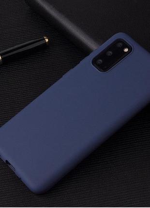 Чехол soft touch для samsung galaxy s20 (g980) силикон бампер темно-синий
