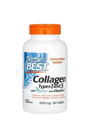 Колаген типів 1 і 3 з пептаном і вітаміном с, 1000 мг, 180 таблеток
 сша