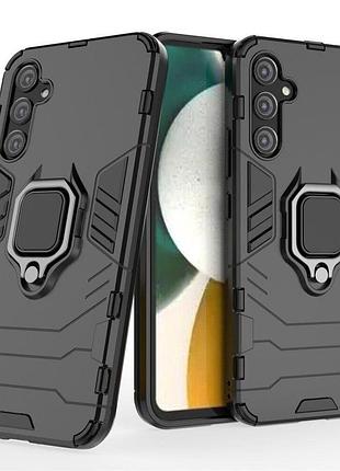 Чехол fiji ring для samsung galaxy a34 (a346) бронированный бампер с кольцом подставкой черный