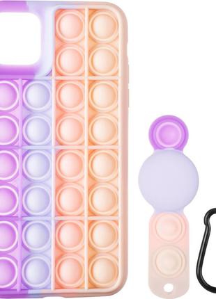 Чехол fiji antistress для apple iphone 12 pro силикон бампер pop it поп ит violet