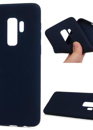 Чехол samsung s9 plus / g965 силикон soft touch бампер темно-синий