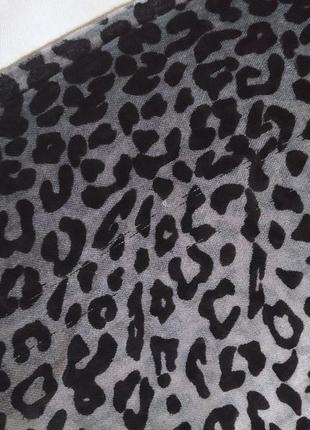 Большой шарф 100% тонкая шерсть градиент палантин леопардовый анималистичный принт леопард10 фото