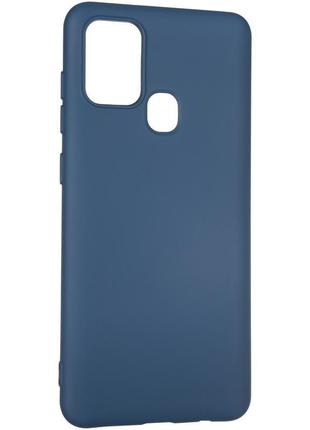 Чехол fiji full soft premium для samsung galaxy a21s (a217) силикон бампер dark blue
