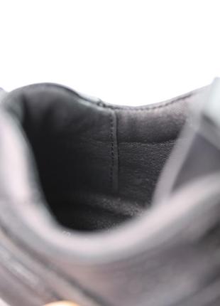 Классические черные качественные мужские кроссовки демисезон, кожаная, натуральная...