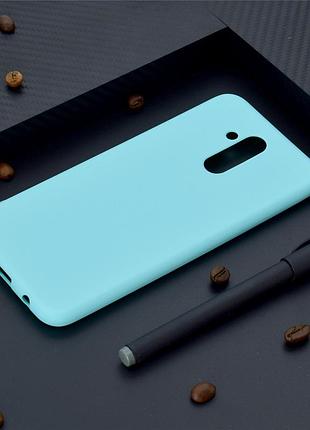 Чохол для huawei mate 20 lite / sne-al00 / sne-lx1 6.3" силікон soft touch бампер м'ятно-блакитний