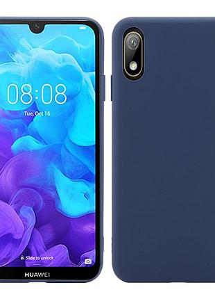 Чехол soft touch для huawei y5 2019 силикон бампер темно-синий