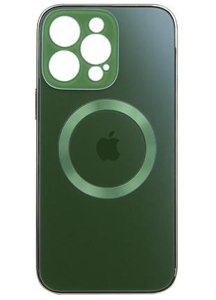 Чохол fiji magsafe для apple iphone 13 pro противоударный бампер з захистом блоку камер зелений1 фото