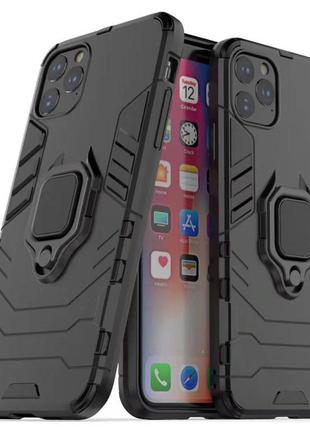Чохол ring case для apple iphone 11 pro броньований бампер з кільцем чорний