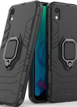 Чехол ring case для honor 8s бронированный бампер с кольцом черный
