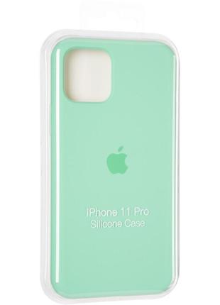 Чехол fiji silicone case для apple iphone 11 pro бампер накладка full soft spermint4 фото