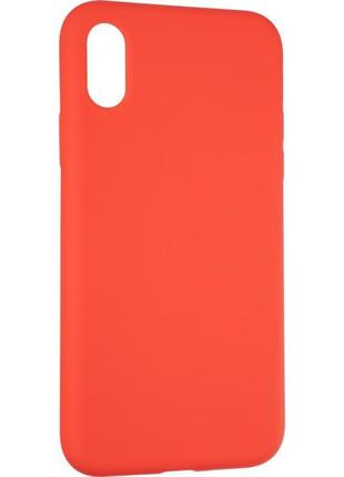 Чехол fiji silicone case для apple iphone xs бампер накладка full soft red (без лого)1 фото