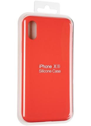 Чехол fiji silicone case для apple iphone xs бампер накладка full soft red (без лого)4 фото
