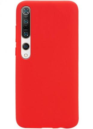 Чехол soft touch для xiaomi mi 10 силикон бампер красный