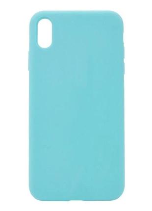 Чехол fiji silicone case для apple iphone xs бампер накладка full soft blue (без лого)
