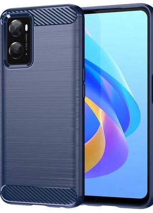 Чехол fiji polished carbon для oppo a76 / a96 противоударный бампер синий