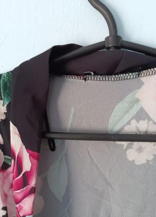 Накидка кимоно халат домашняя одежда цветочный принт базовая3 фото