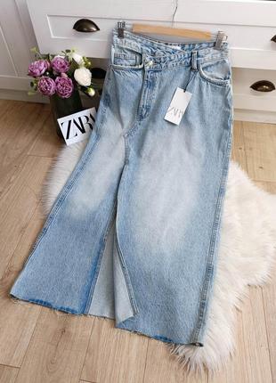Длинная джинсовая юбка trf от zara, размер s, l, xl