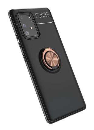 Чехол fiji hold для samsung galaxy s10 lite (g770) бампер накладка с подставкой black-gold