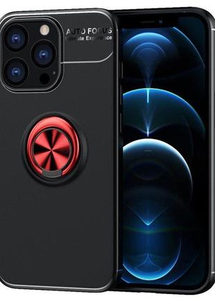 Чехол fiji hold для apple iphone 13 pro max бампер накладка с подставкой black-red