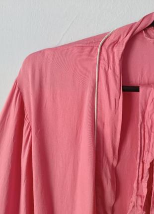 Халат накидка кимоно домашняя одежда розовая базовая классическая тонкая6 фото
