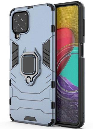 Чехол fiji ring для samsung galaxy m53 5g (m536) бронированный бампер с кольцом подставкой темно-синий