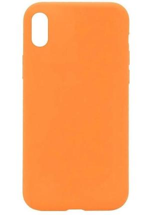 Чехол fiji silicone case для apple iphone xs бампер накладка full soft orange (без лого)