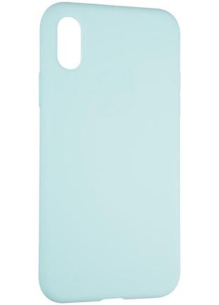 Чехол fiji silicone case для apple iphone x бампер накладка full soft ice sea blue (без лого)