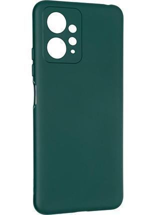 Чехол fiji full soft premium для xiaomi redmi note 12 противоударный бампер с микрофиброй dark green