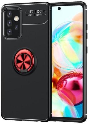 Чехол fiji hold для samsung galaxy a72 (a725) бампер накладка с подставкой black-red
