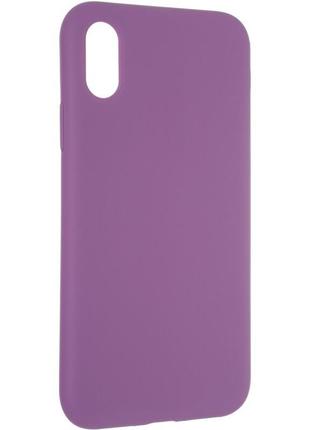 Чехол fiji silicone case для apple iphone xr бампер накладка full soft purple (без лого)