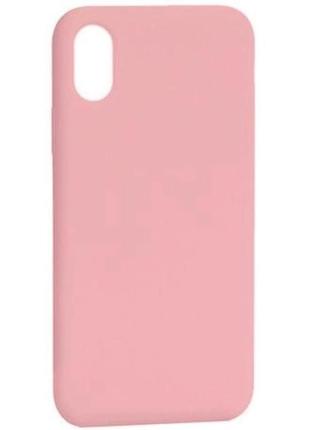 Чехол fiji silicone case для apple iphone x бампер накладка full soft pink (без лого)