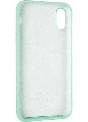 Чехол fiji silicone case для apple iphone x бампер накладка full soft spermint (без лого)3 фото