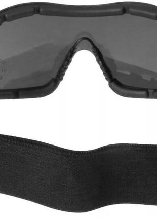 Тактический очки защитные с чехлом и резинкой mil-tec "comando uv" (15615202) black6 фото