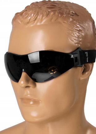 Тактический очки защитные с чехлом и резинкой mil-tec "comando uv" (15615202) black10 фото