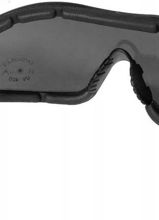 Тактический очки защитные с чехлом и резинкой mil-tec "comando uv" (15615202) black8 фото