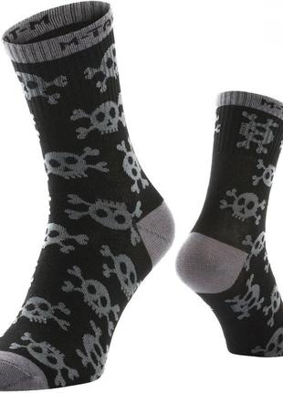 Повсякденні шкарпетки високі легені з бавовни m-tac "pirate skull" black (30903902) розмір 43-46