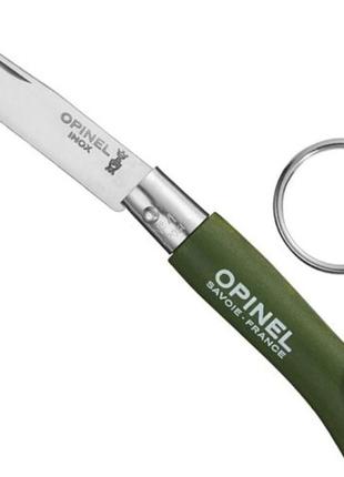 Универсальный складной нож - брелок opinel no.4 "origins brelok khaki" (002054) нержавеющая сталь