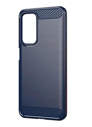 Чохол fiji polished carbon для xiaomi redmi 10 противоударный бампер синій