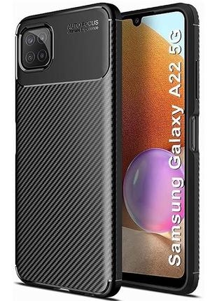Чохол fiji ultimate carbon для samsung galaxy a22 5g (a226) противоударный бампер чорний