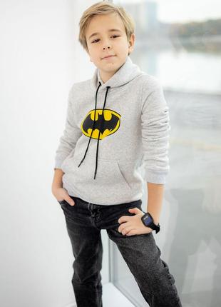 Детская кофты худи утеплена с принтом.