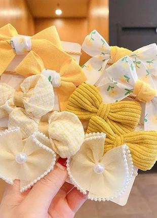 10 шт подарочный детский набор резинок заколок резиночки заколочки для детей девочки пушистые