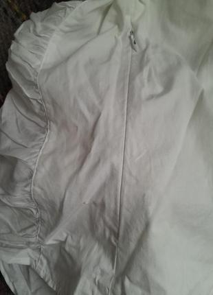 Белая каттоновая рубашка с шнуровкой спереди6 фото