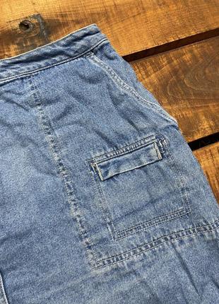 Женская джинсовая хлопковая юбка-миди essentials (эссэнтиалс хлрр идеал оригинал голубая)7 фото