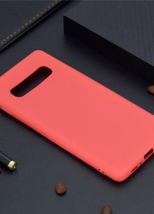 Чохол для samsung galaxy s10 plus / g975 силікон soft touch бампер червоний