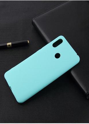 Чехол для xiaomi redmi 7 силикон soft touch бампер мятно-голубой