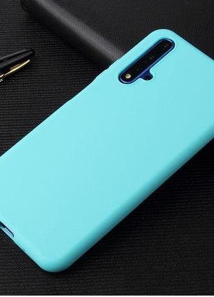 Чехол soft touch для huawei nova 5t силикон бампер мятно-голубой