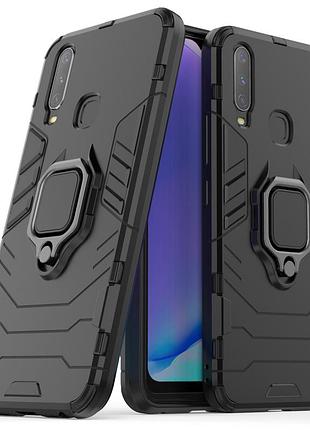 Чехол ring case для vivo y15 бронированный бампер с кольцом черный