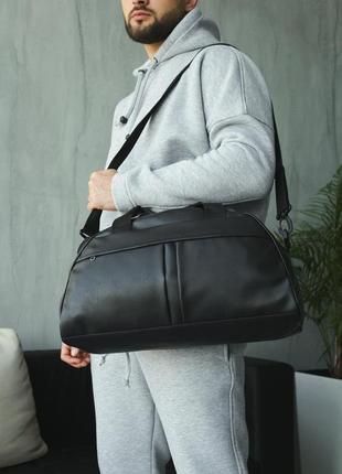 Сумка груша кожзам черная без лого,сумка дорожная,спортивная сумка,сумка для поездок